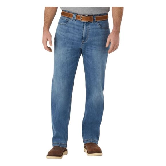 Duluth Trading Ballroom Double Flex Relaxed Fit Jeans Blue Washed Medium Denim 3 - Picture 1 of 14